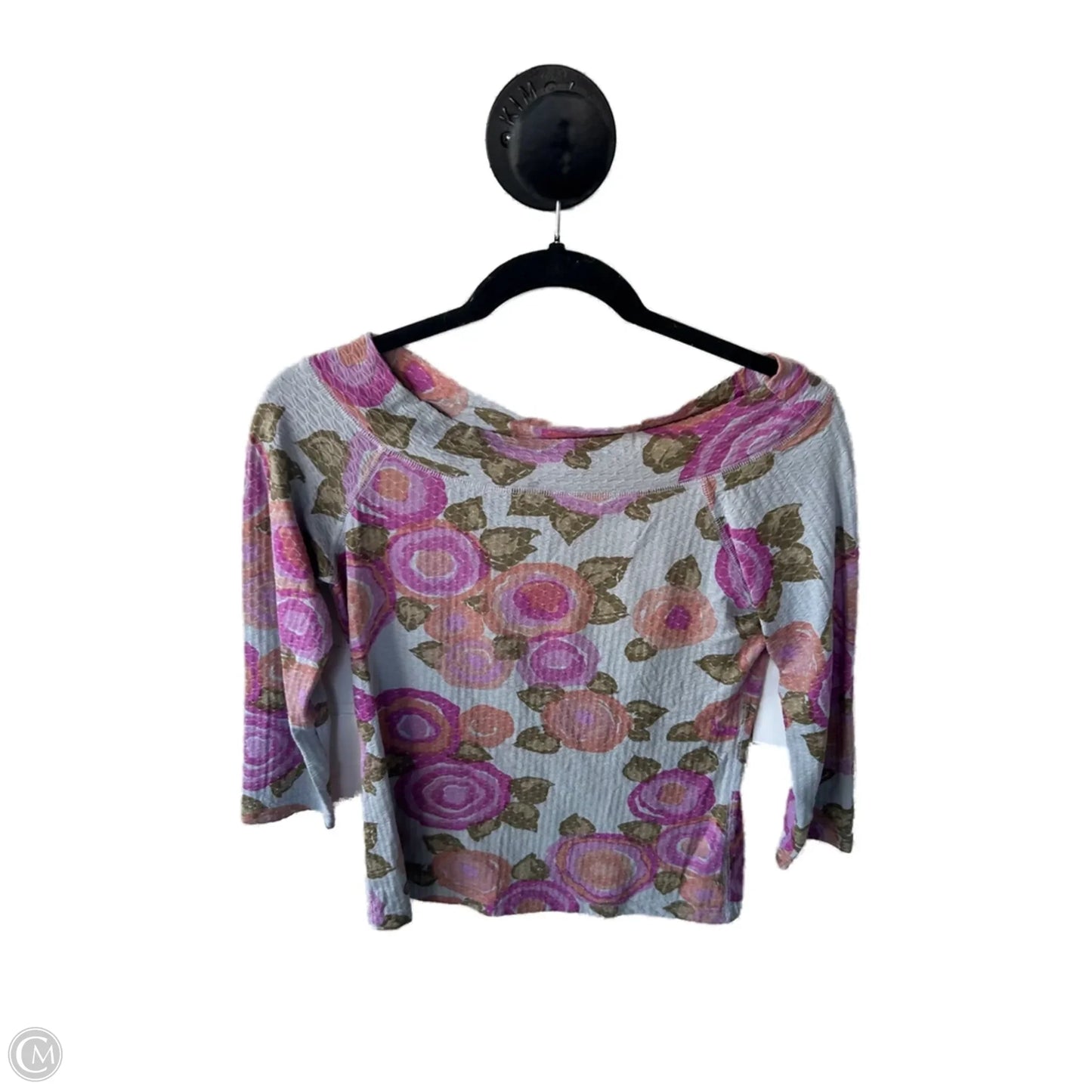 Top 3/4 Sleeve By Karen Kane In Grey & Purple, Size: M