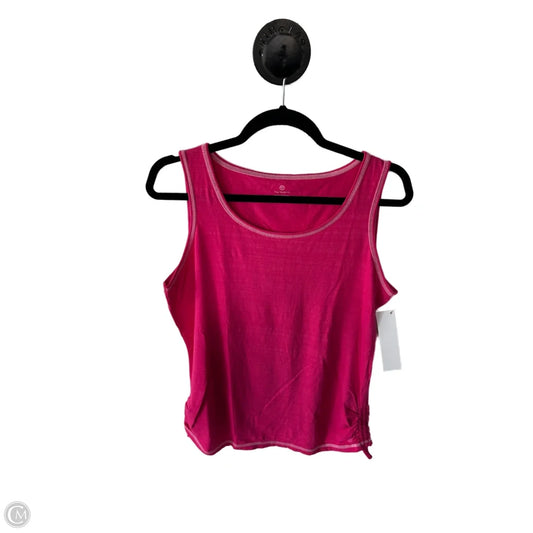 Top Sleeveless By Talbots In Pink & White, Size: M