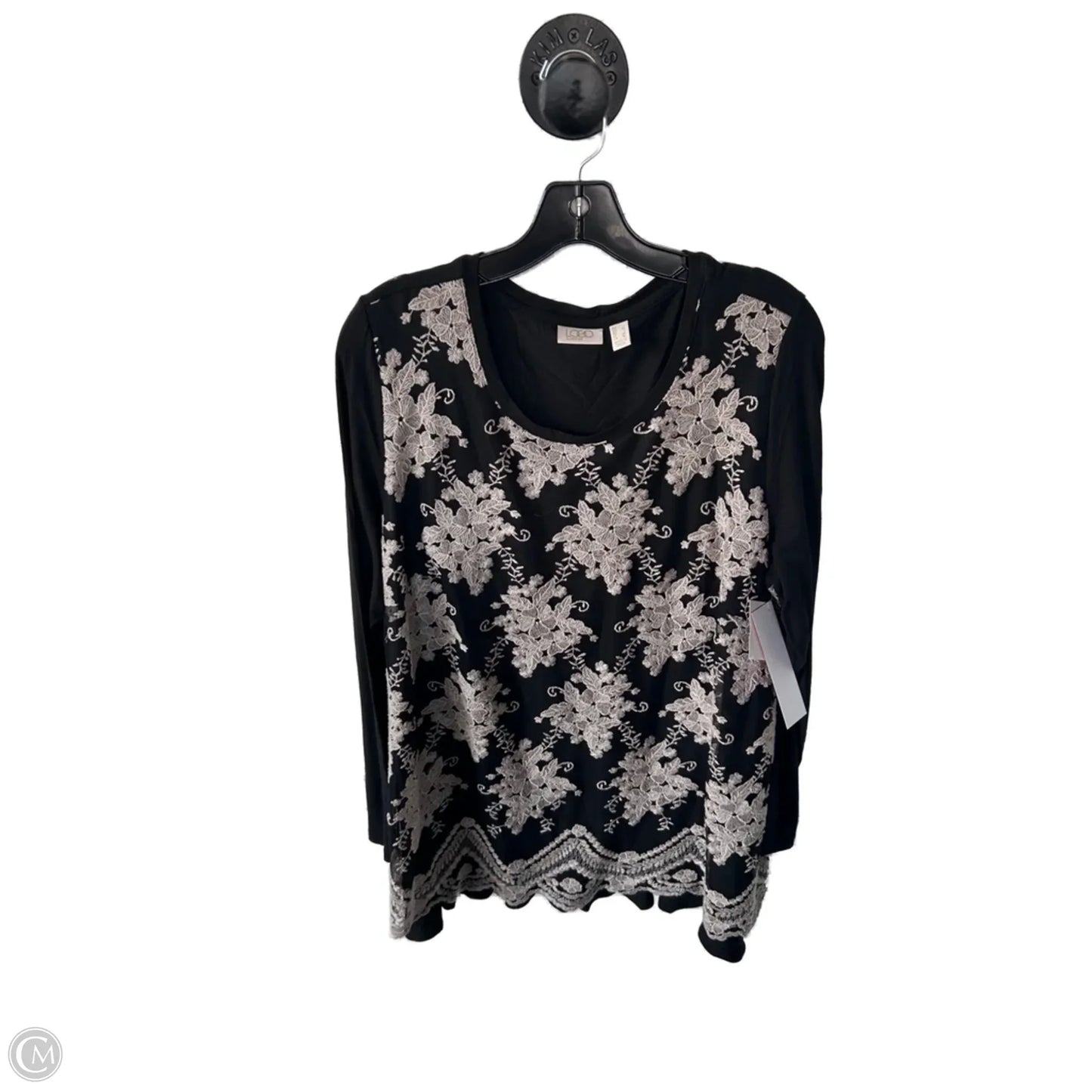 Top Long Sleeve By Logo In Black, Size: L