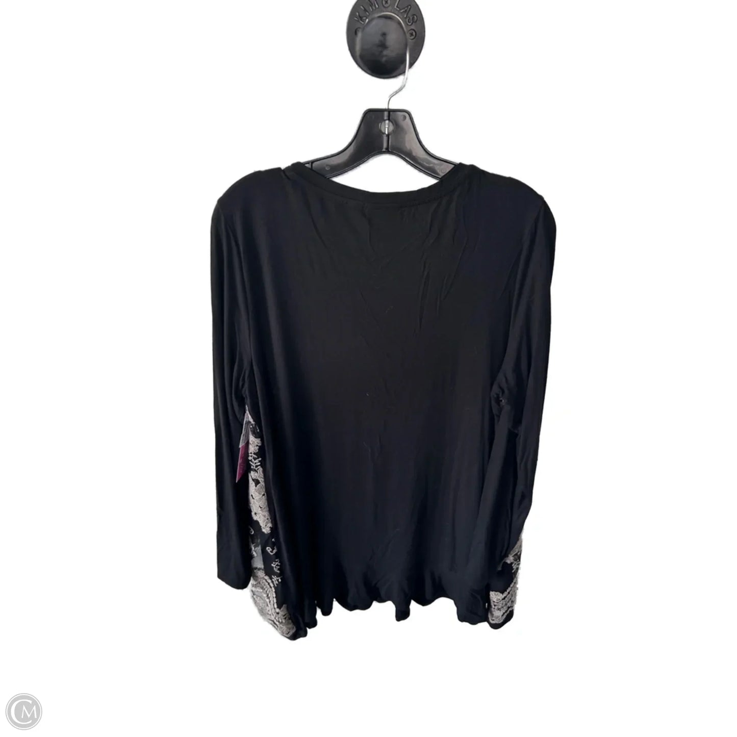 Top Long Sleeve By Logo In Black, Size: L