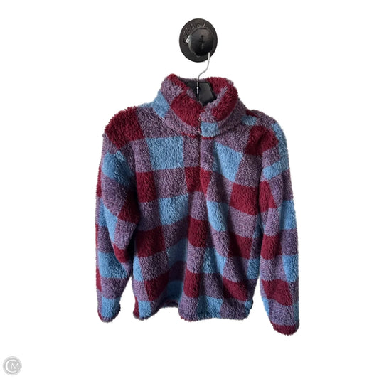 Jacket Fleece By Eddie Bauer In Blue & Red, Size: S
