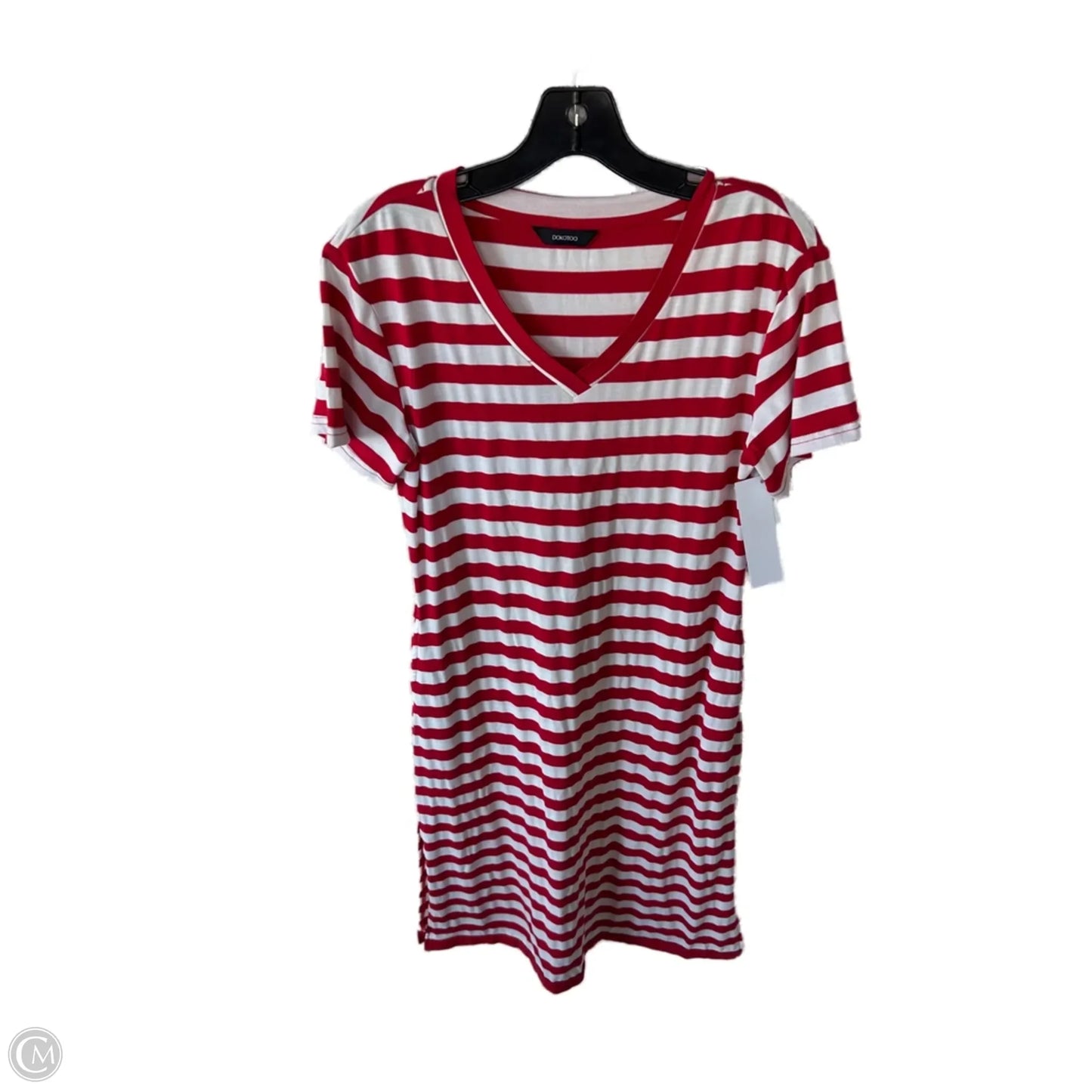 Dress Casual Midi By Cme In Red & White, Size: S