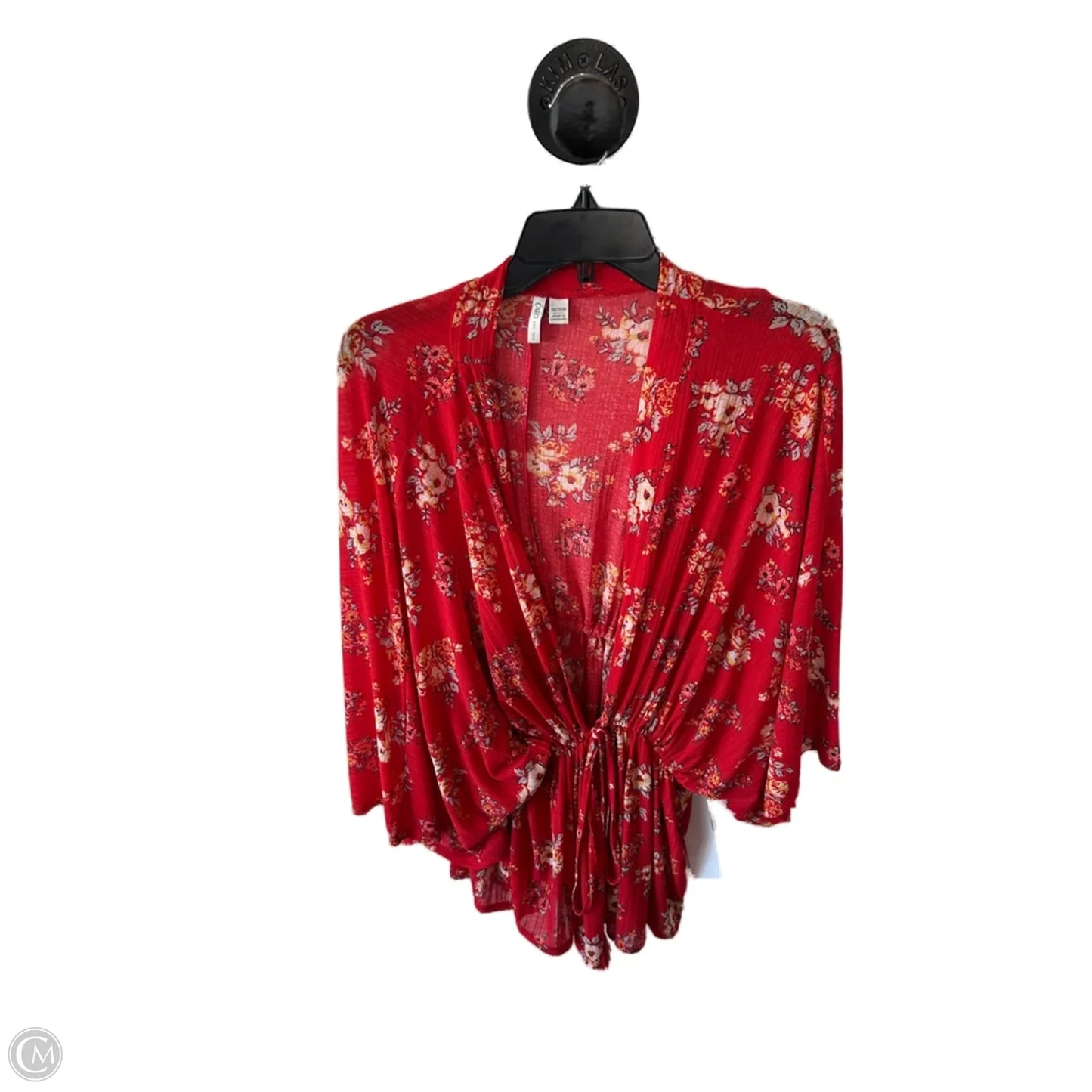Kimono By Cato In Red, Size: 1x