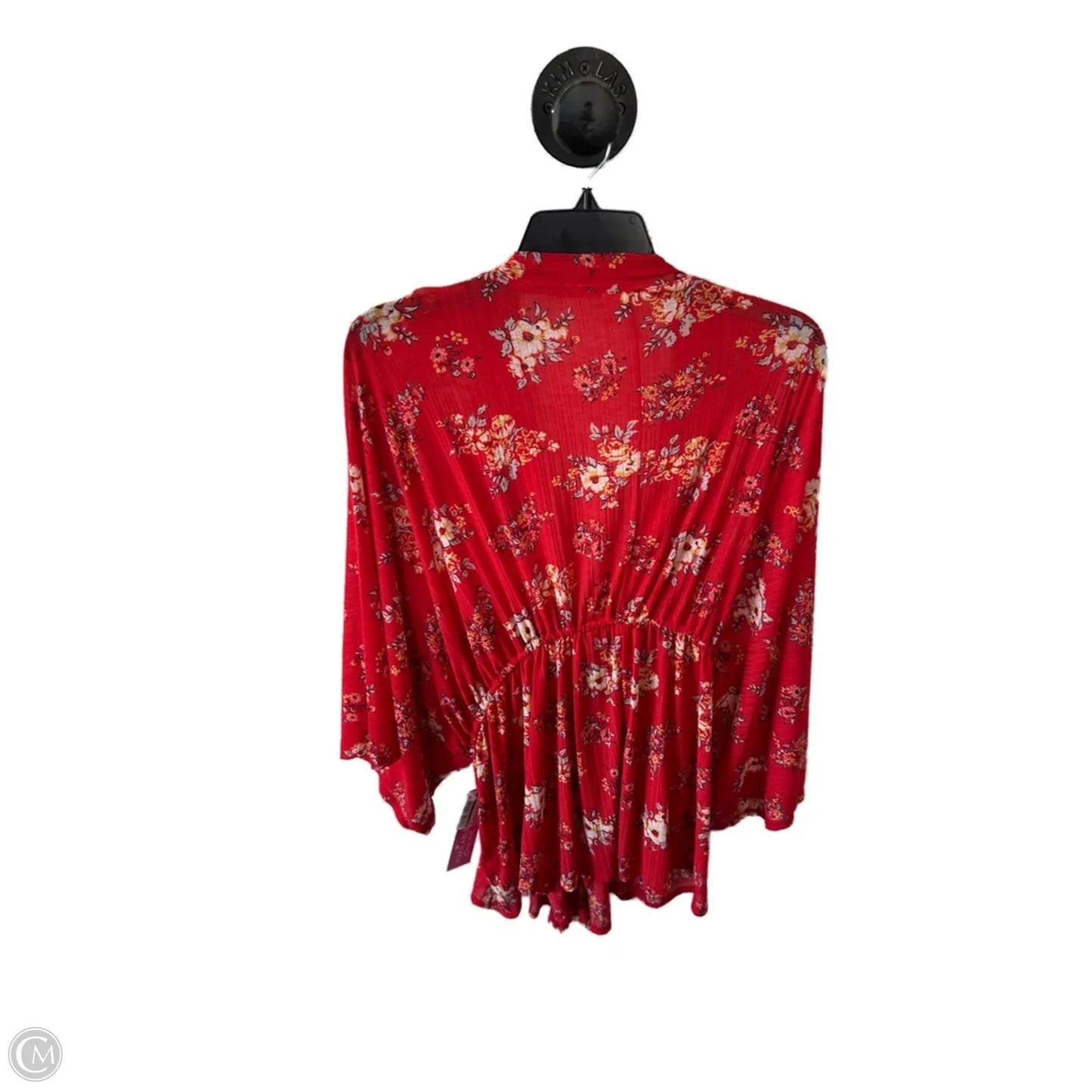 Kimono By Cato In Red, Size: 1x