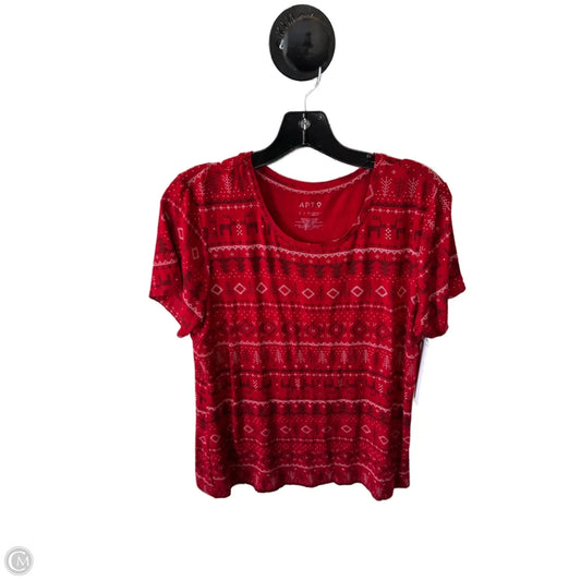 Top Short Sleeve Basic By Apt 9 In Red & White, Size: L