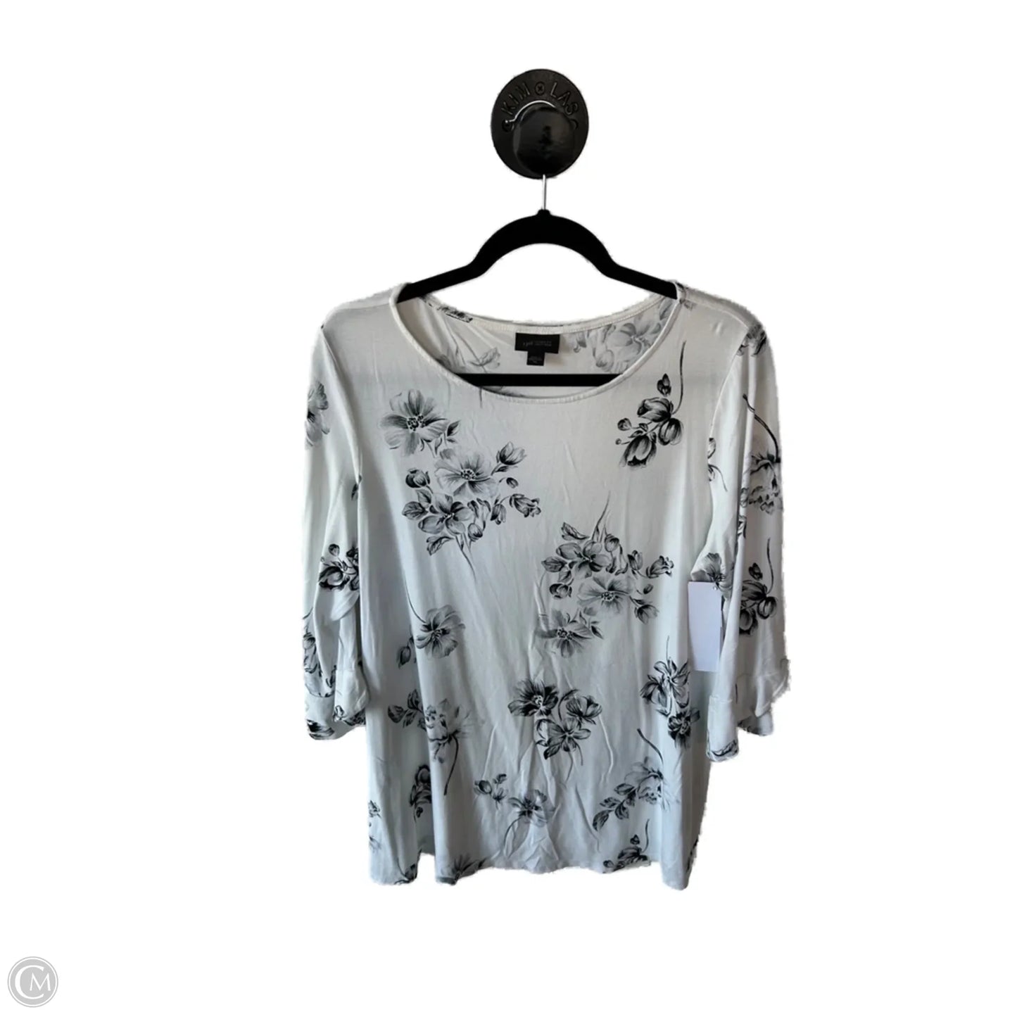 Top Short Sleeve By J. Jill In Black & White, Size: Xl
