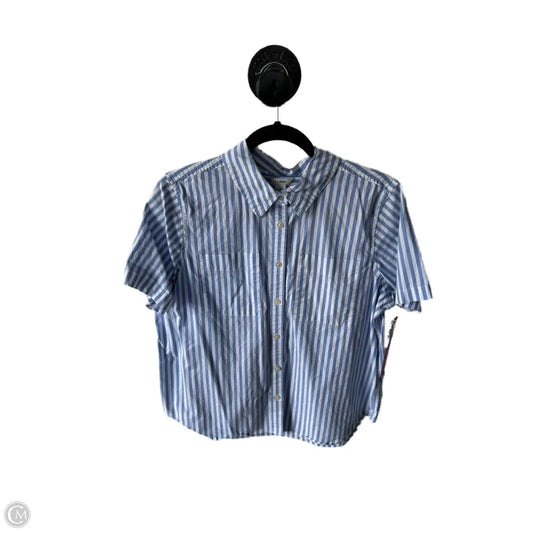 Top Short Sleeve By L.l. Bean In Blue & White, Size: M