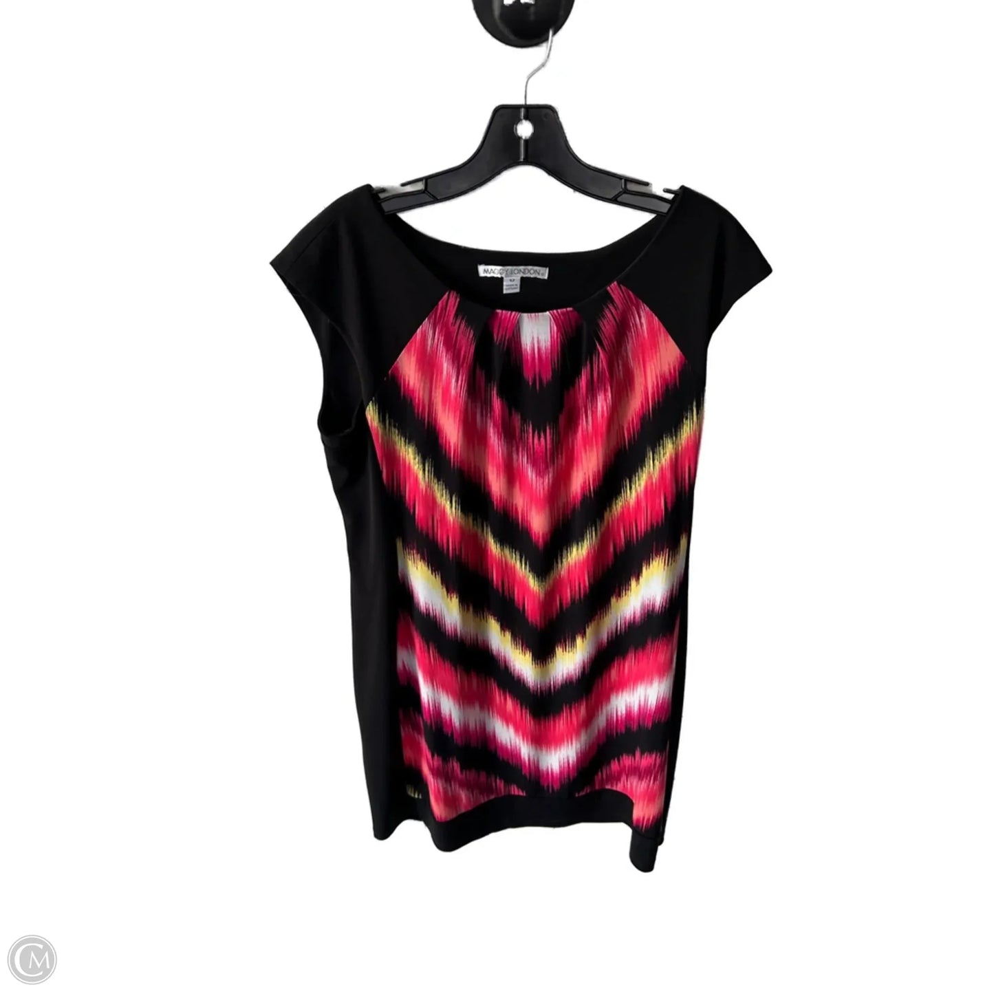 Dress Casual Short By Maggy London In Black & Pink, Size: L