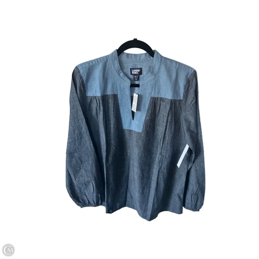 Top Long Sleeve By Lands End In Blue, Size: M
