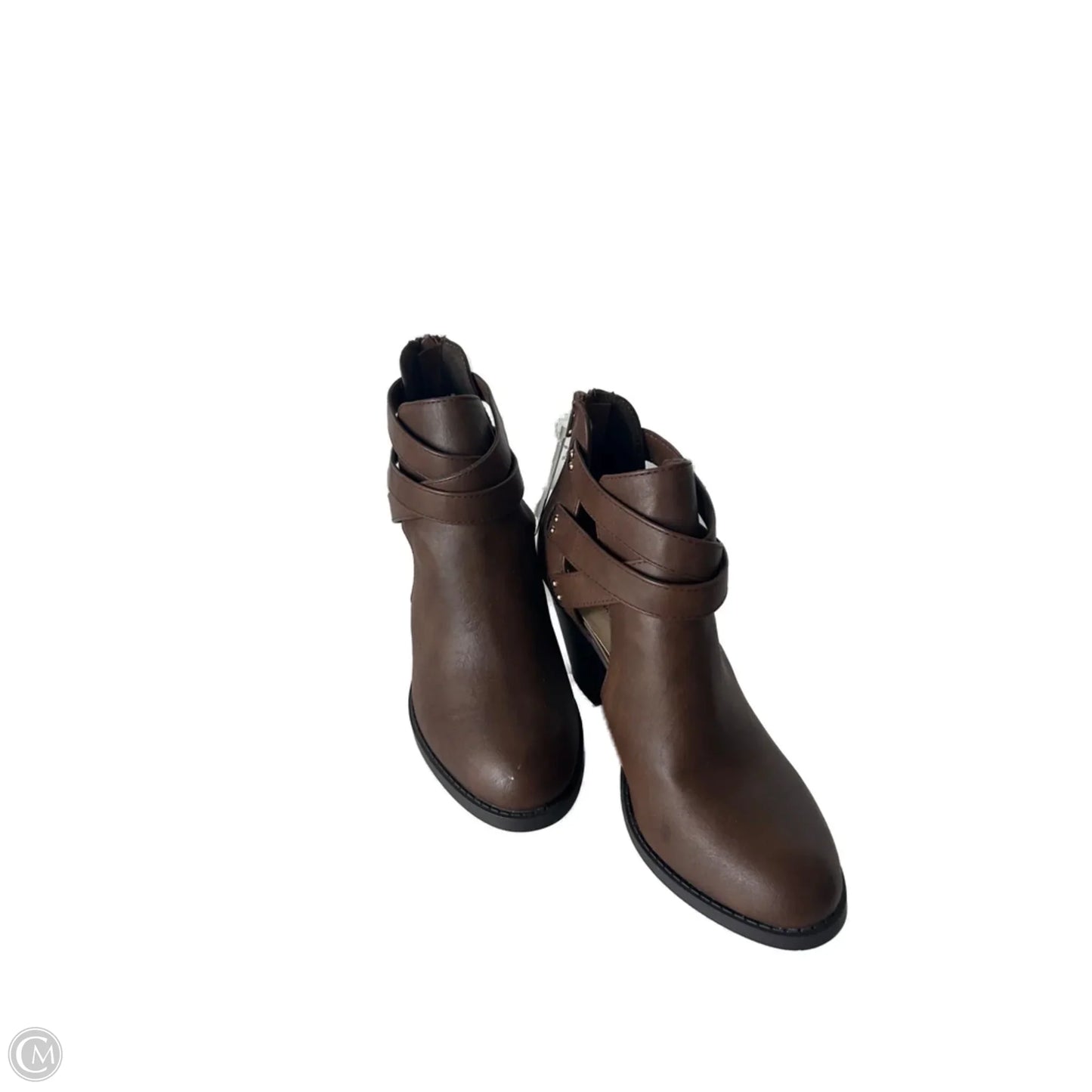 Boots Ankle Heels By Cmc In Brown, Size: 7.5