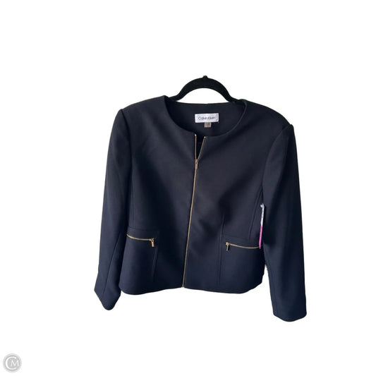 Blazer By Calvin Klein In Blue & Gold, Size: L