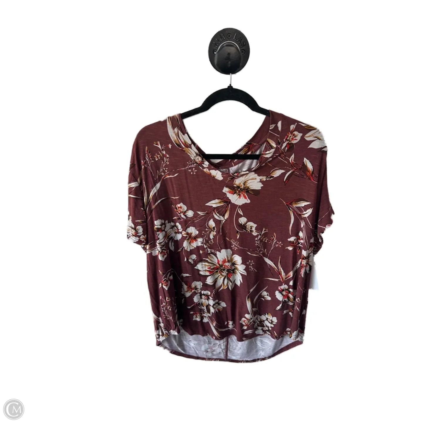 Top Short Sleeve Basic By Maurices In Brown, Size: Xl