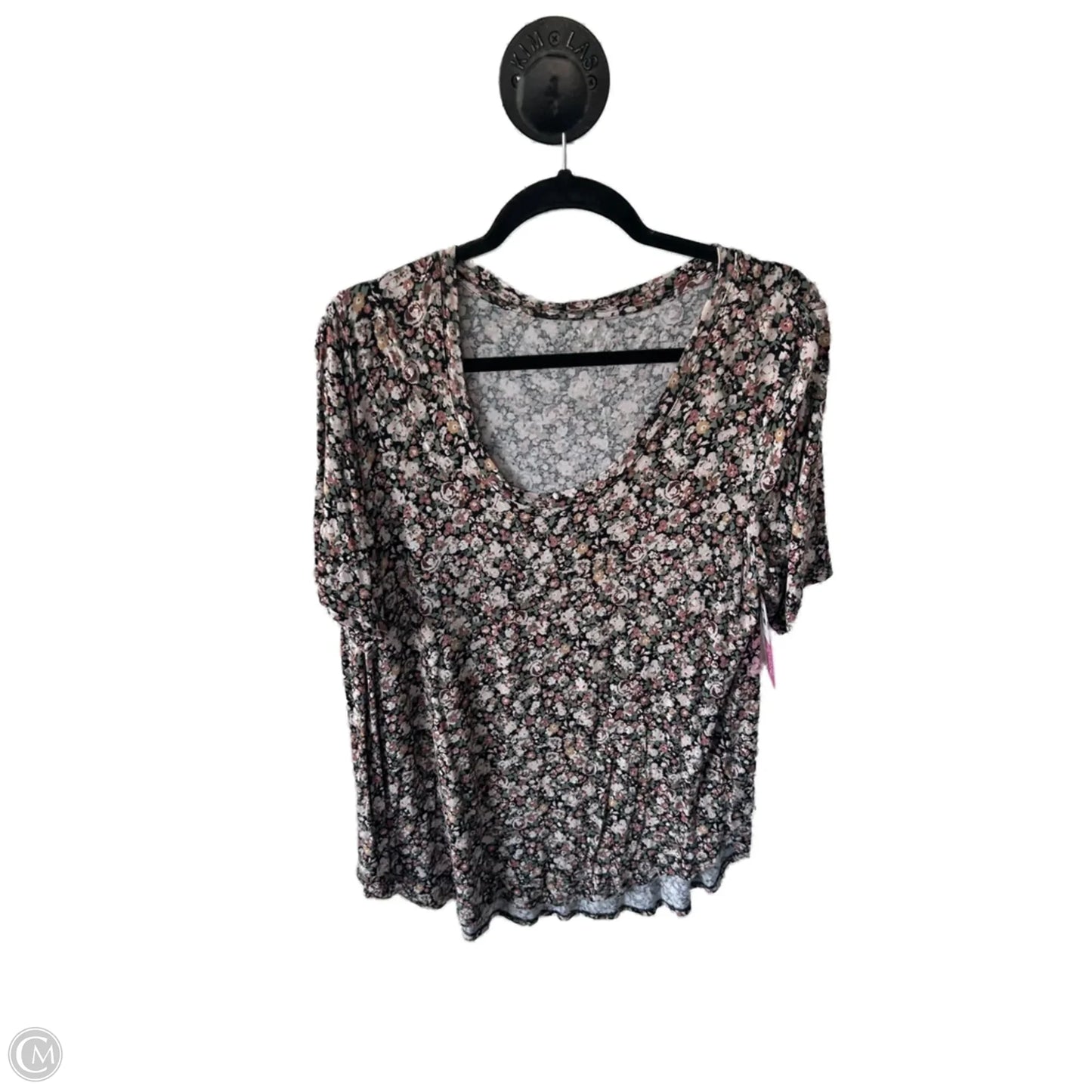 Top Short Sleeve Basic By Maurices In Black & Pink, Size: Xl