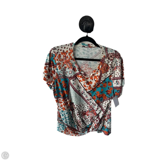 Top Short Sleeve By Maurices In Blue & Orange, Size: Xl