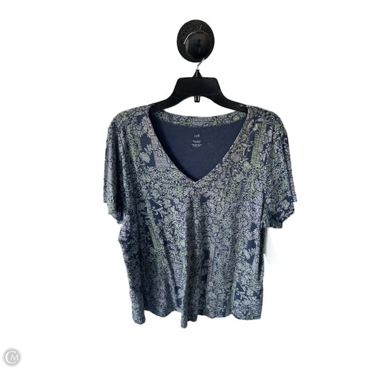 Top Short Sleeve Basic By J. Jill In Blue & Green, Size: Xl