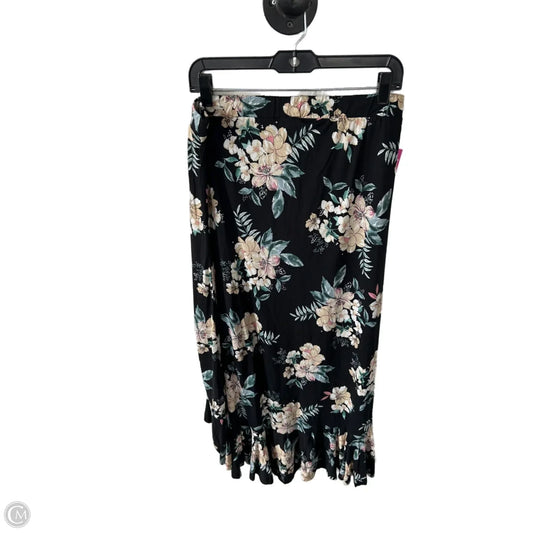 Skirt Midi By Lascana In Black & Green, Size: 8