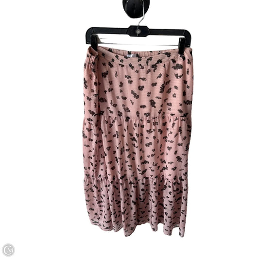 Skirt Maxi By Leith In Black & Pink, Size: 12