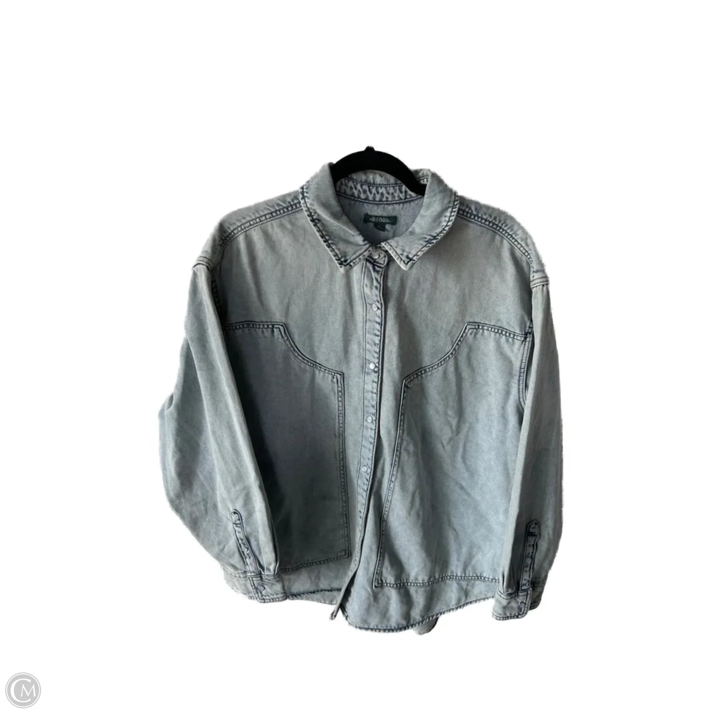 Jacket Shirt By Wild Fable In Blue Denim, Size: Xl