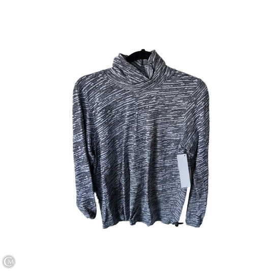 Athletic Top Long Sleeve Collar By Athleta In Black & Grey, Size: Xl
