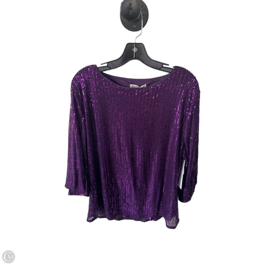 Top Long Sleeve By Grace Karin In Purple, Size: 2x