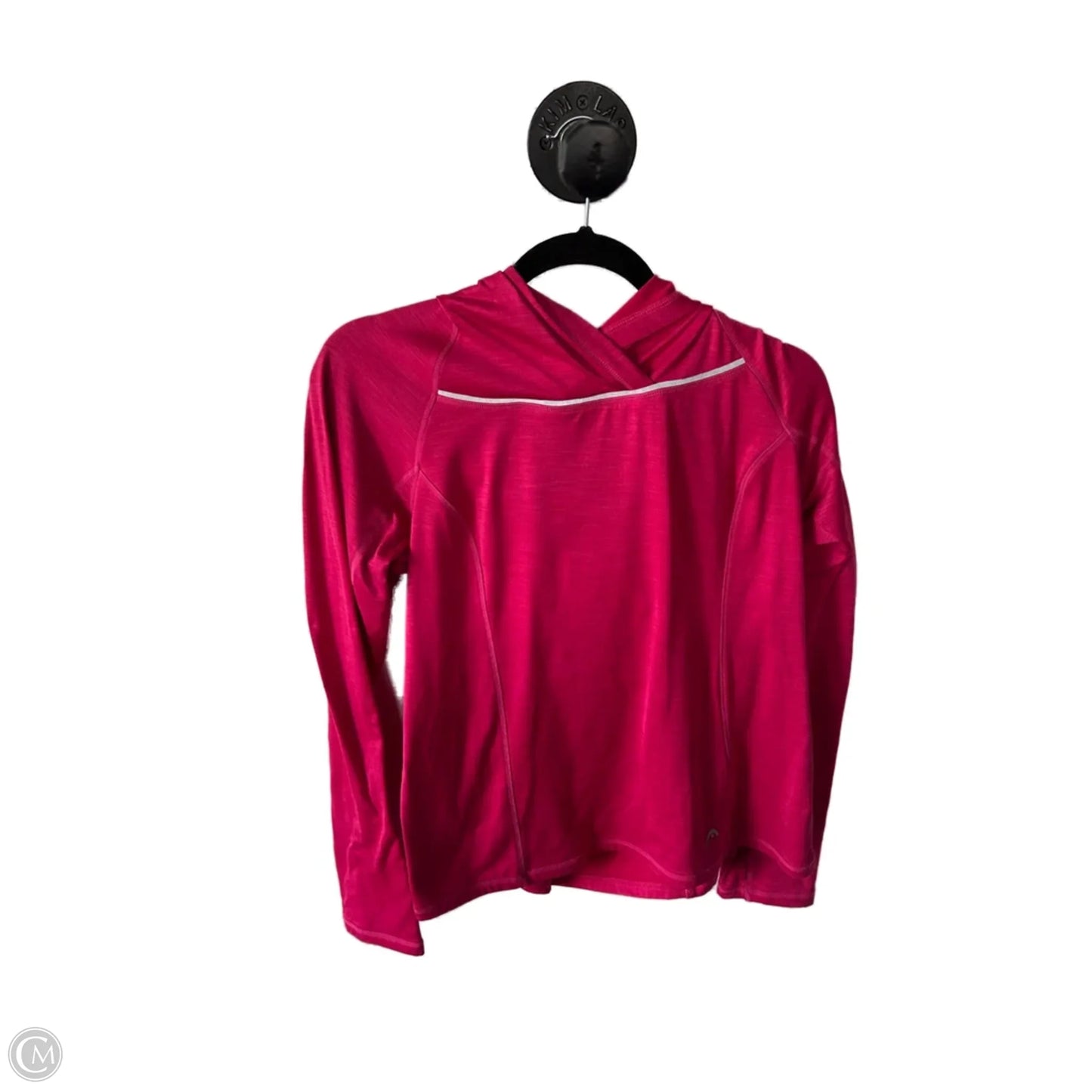 Athletic Top Long Sleeve Collar By Head In Pink, Size: L