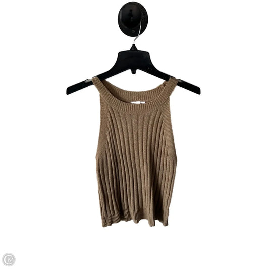 Vest Sweater By Blu Pepper In Tan, Size: L