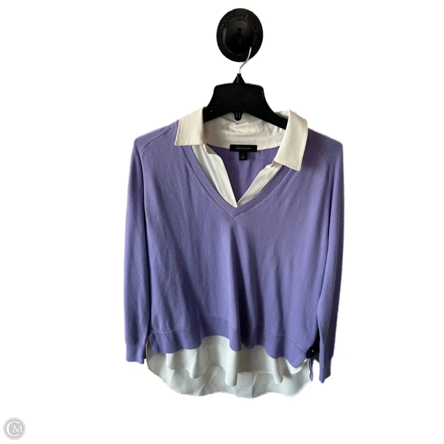 Sweater By Ann Taylor In Purple, Size: M
