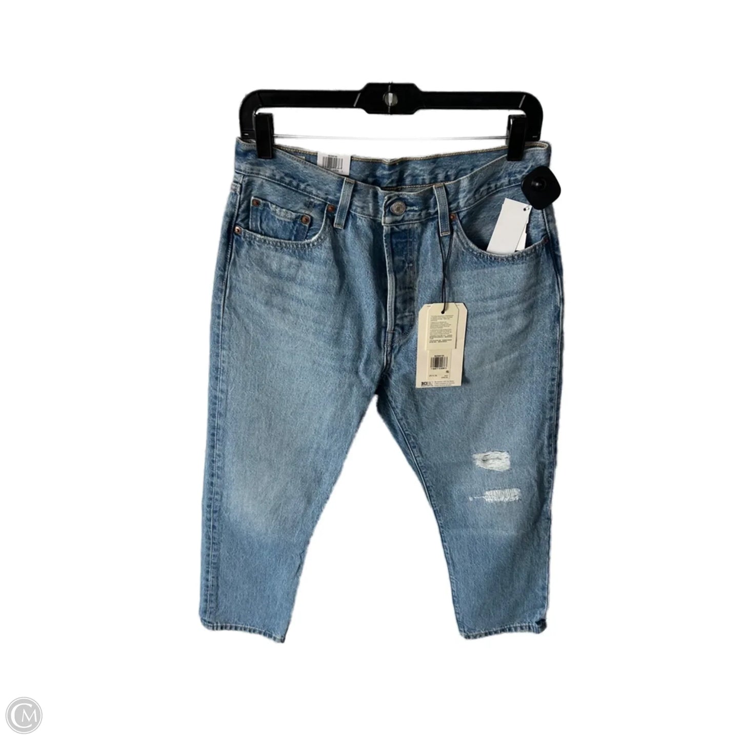 Jeans Cropped By Levis In Blue Denim, Size: 8