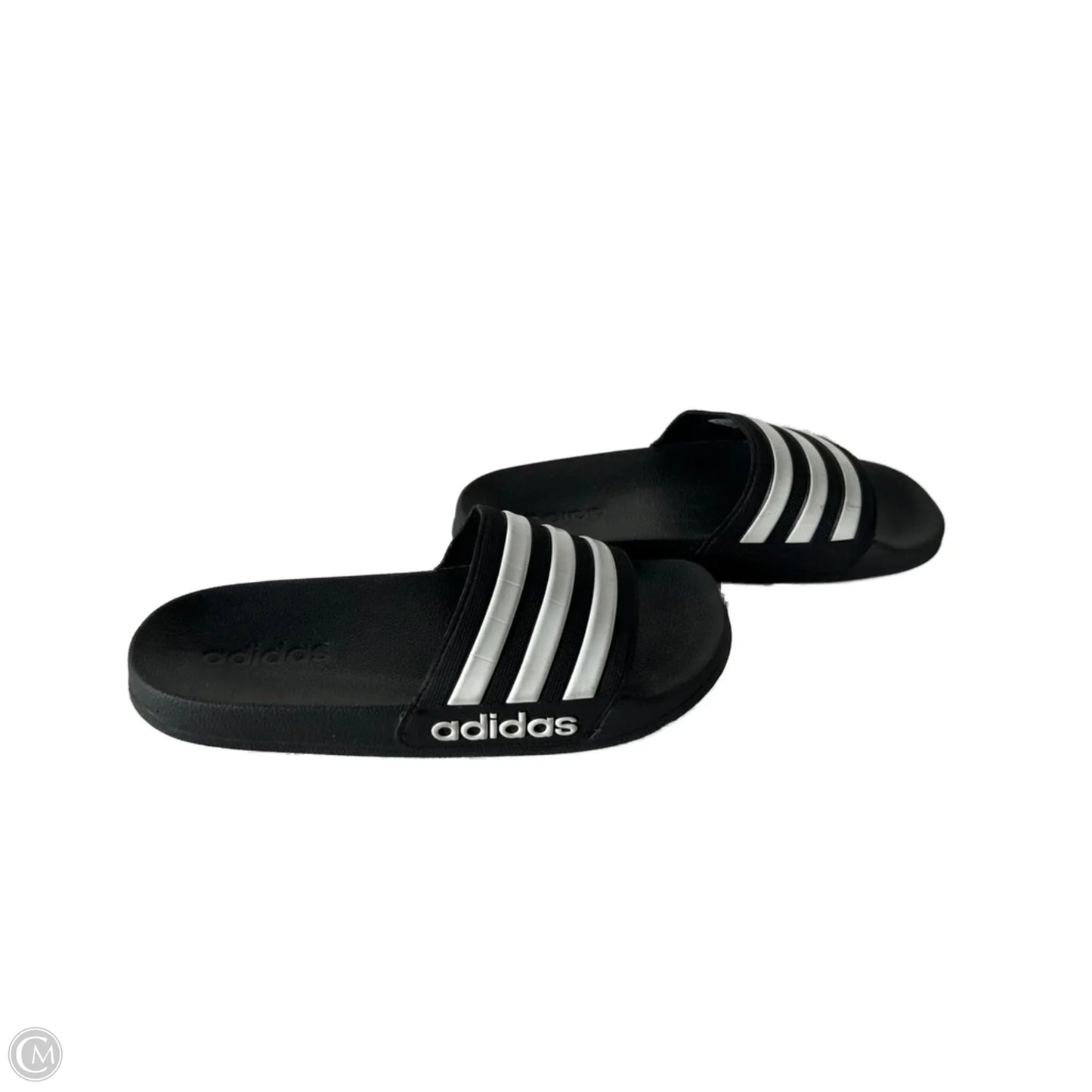 Sandals Flats By Adidas In Black & White, Size: 5
