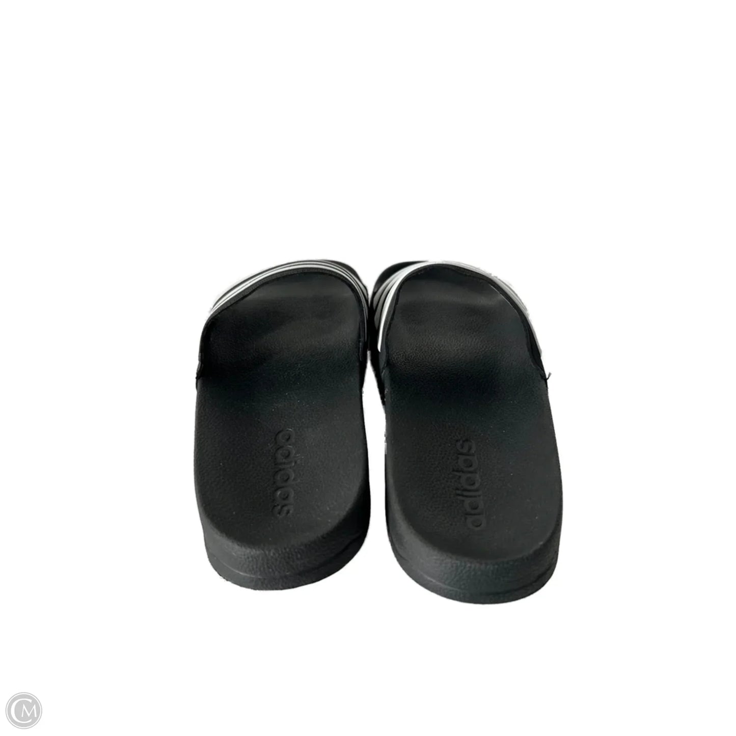 Sandals Flats By Adidas In Black & White, Size: 5