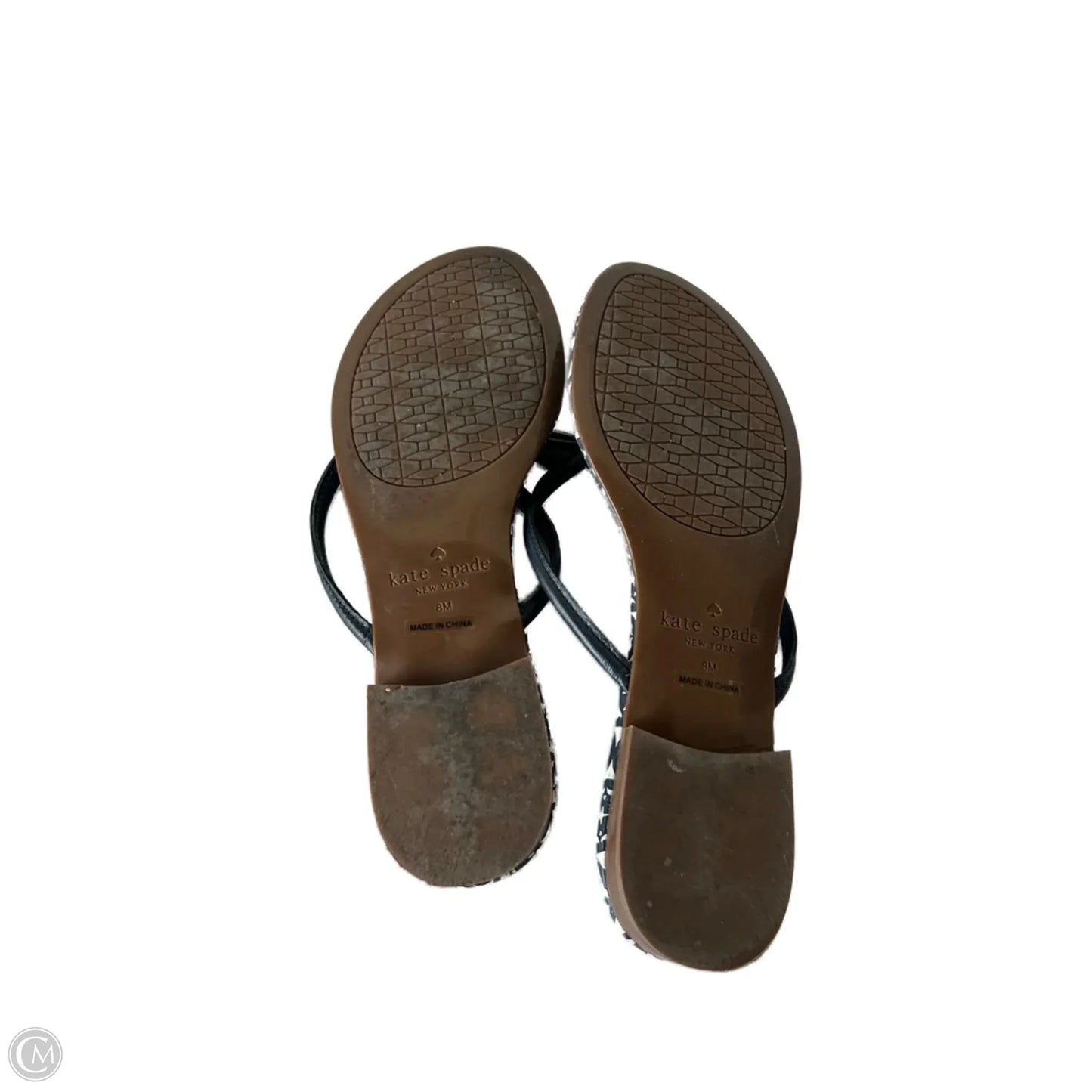 Sandals Designer By Kate Spade In Blue & White, Size: 8