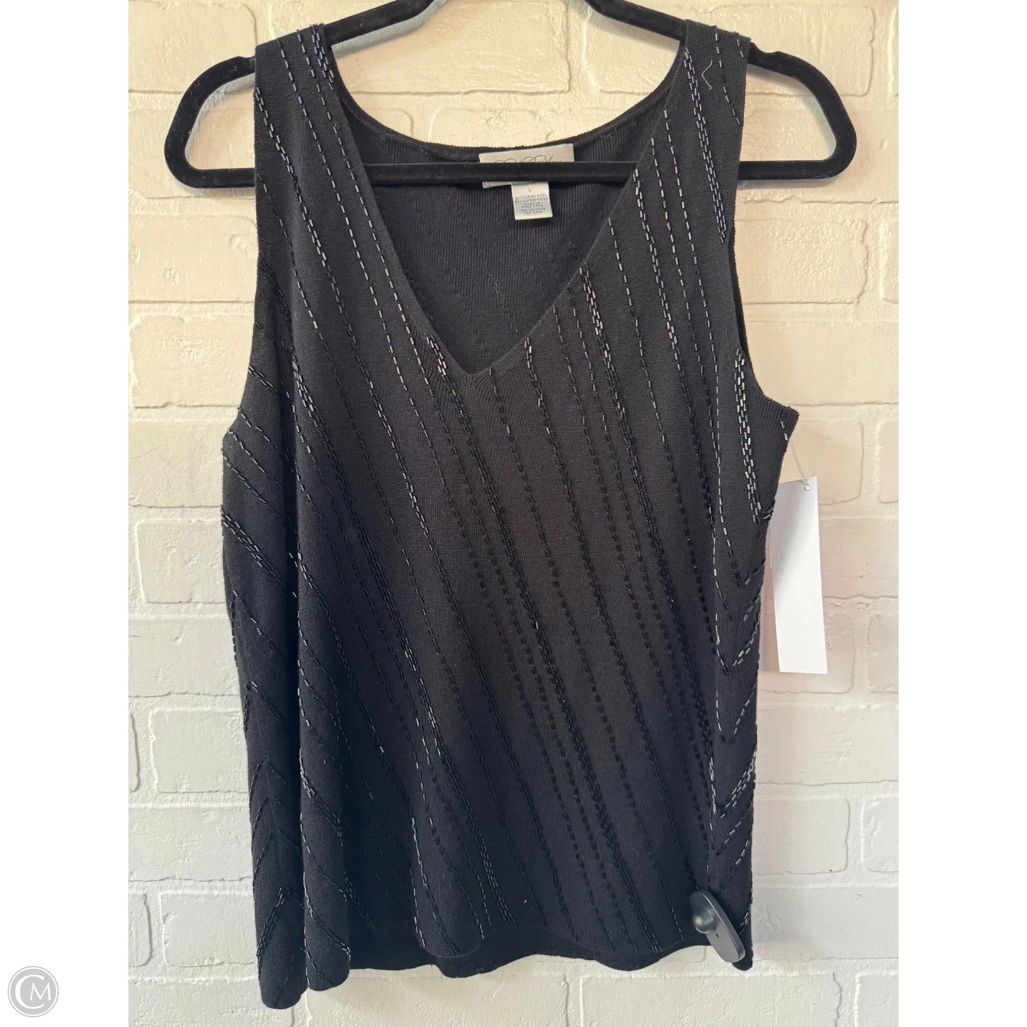 Vest Sweater By Brooks Brothers In Black, Size: L