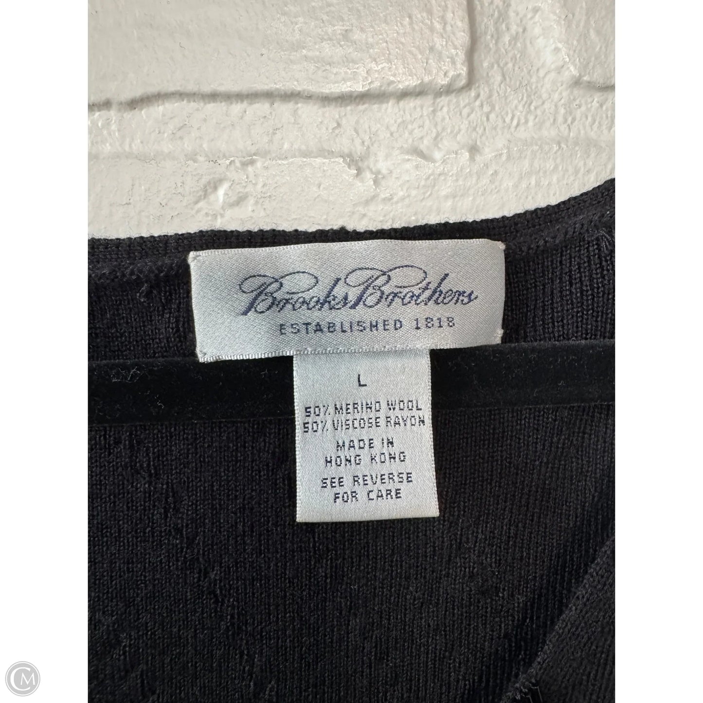 Vest Sweater By Brooks Brothers In Black, Size: L
