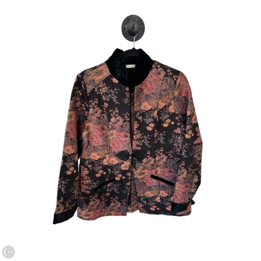 Blazer By Soft Surroundings In Black & Orange, Size: L