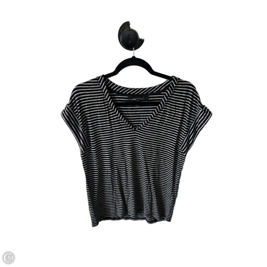 Top Short Sleeve Basic By White House Black Market In Black & White, Size: S