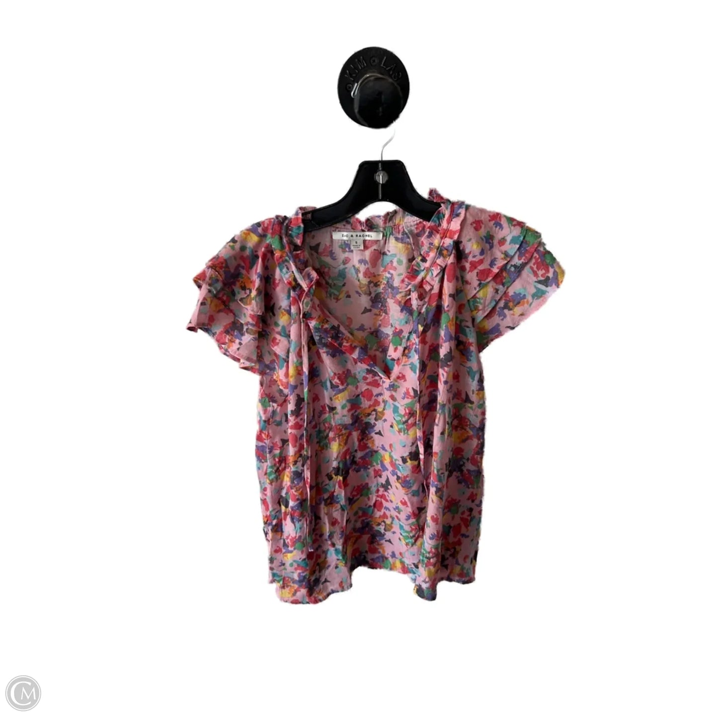 Top Short Sleeve By Zac And Rachel In Pink & Purple, Size: S