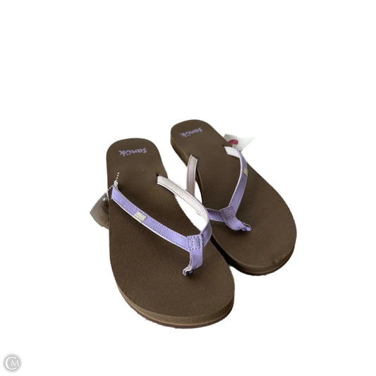 Sandals Flip Flops By Sanuk In Purple, Size: 8