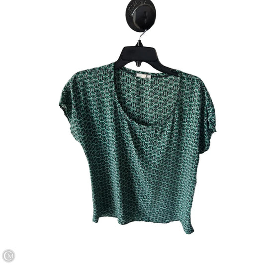 Top Short Sleeve By Pleione In Black & Green, Size: M