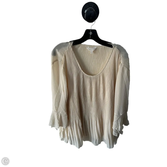 Top 2pc 3/4 Sleeve By Adiva In Cream, Size: 1x