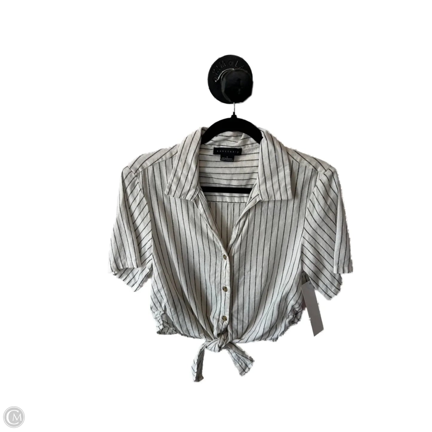 Top Short Sleeve By Sanctuary In Black & Cream, Size: S