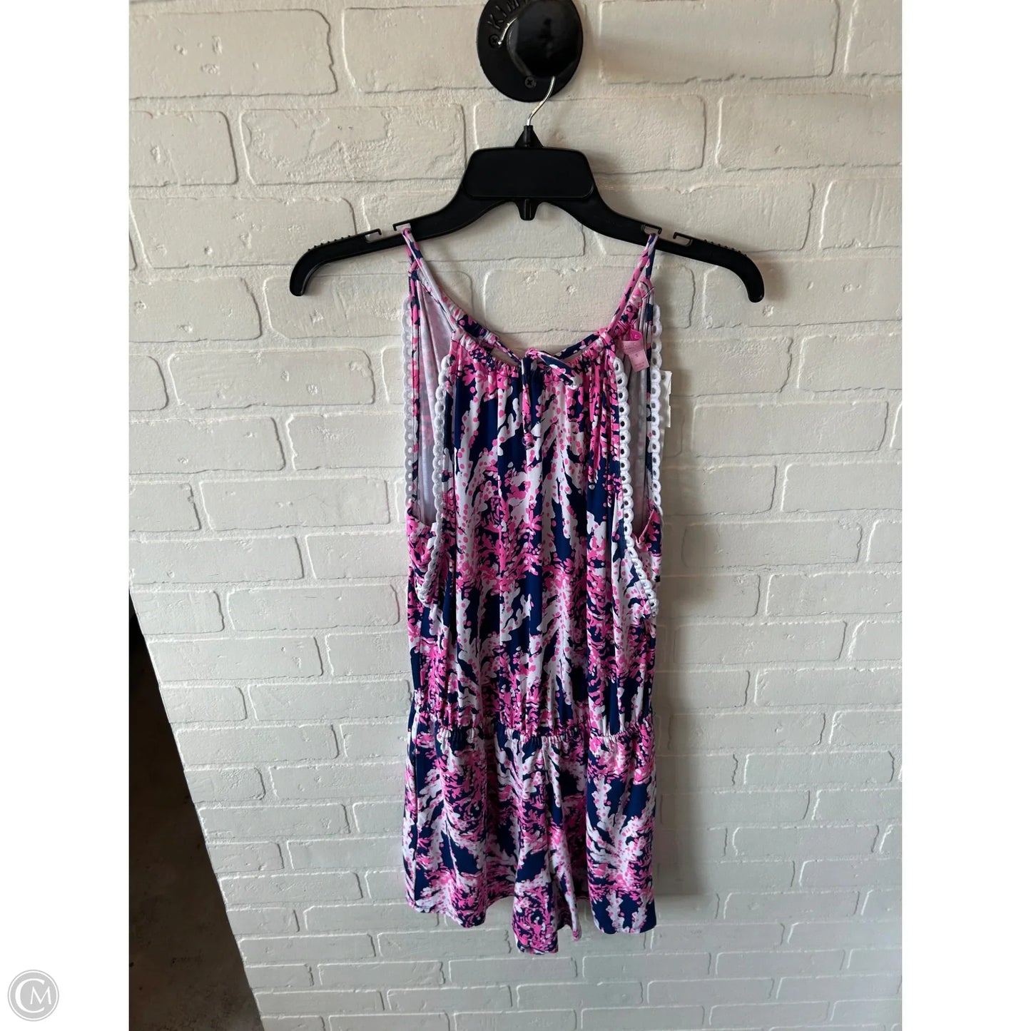 Romper Designer By Lilly Pulitzer In Blue & Pink, Size: S