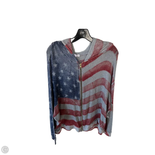 Sweatshirt Hoodie By T Party In Blue & Red, Size: L