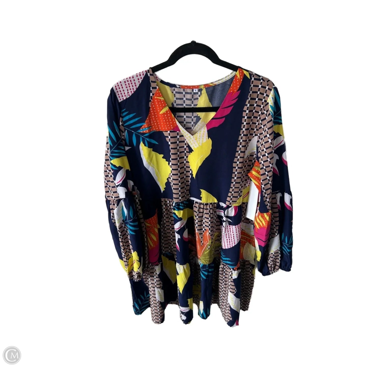 Dress Casual Short By Cme In Blue & Orange, Size: L