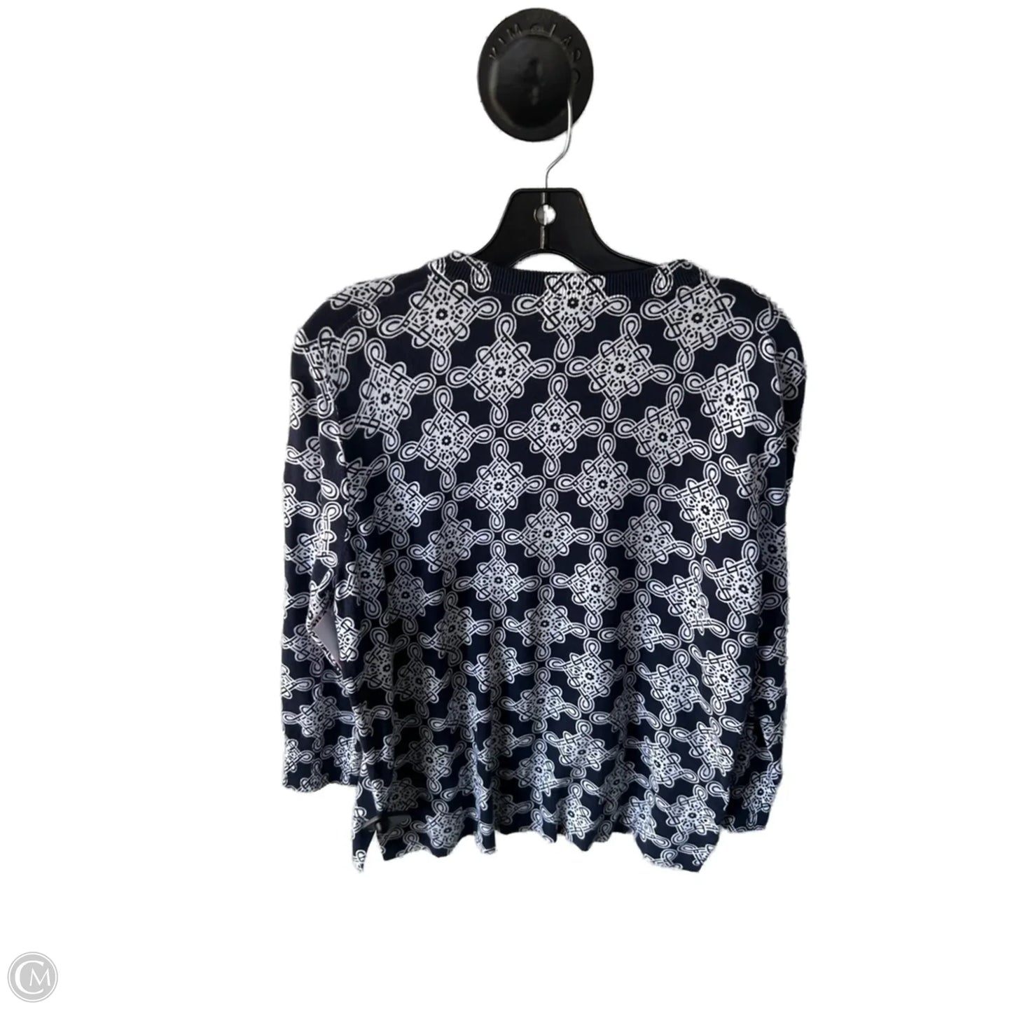 Sweater Cardigan By Crown And Ivy In Blue & White, Size: L
