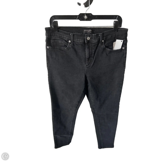 Jeans Skinny By Banana Republic In Black Denim, Size: 12