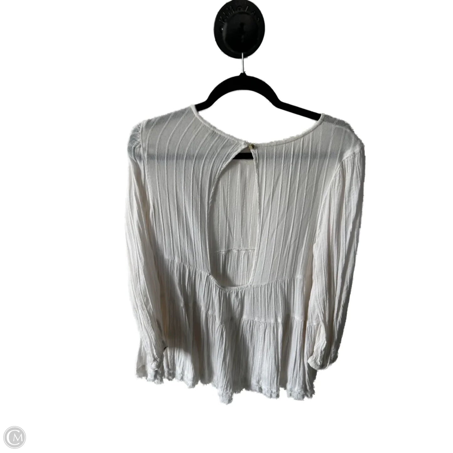 Top Long Sleeve By American Eagle In Cream, Size: M