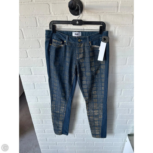 Jeans Skinny By Paige In Blue & Brown, Size: 8