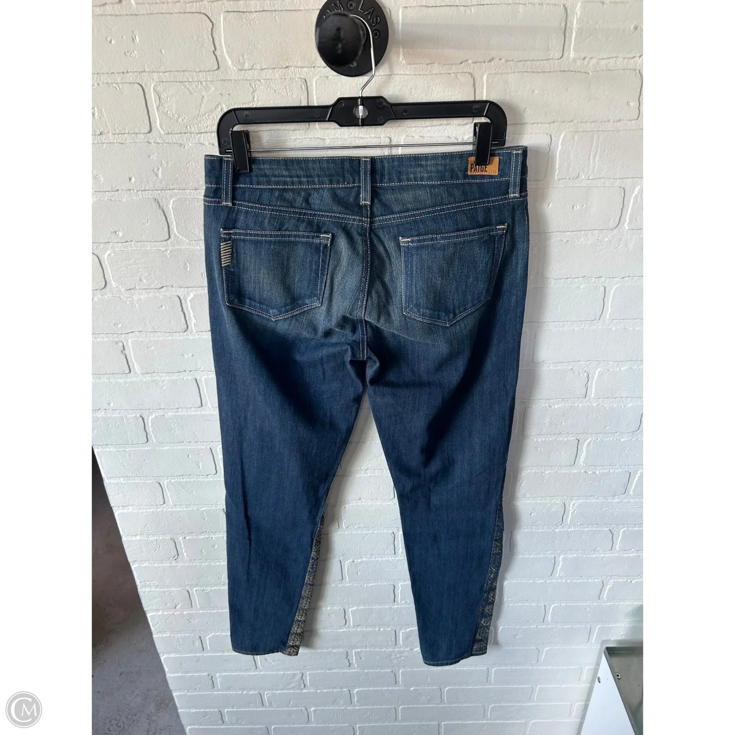 Jeans Skinny By Paige In Blue & Brown, Size: 8