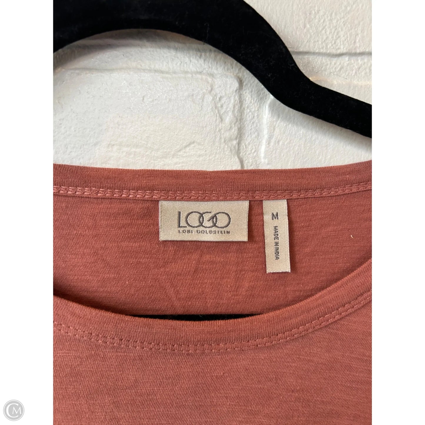 Top 3/4 Sleeve By Logo In Orange, Size: M