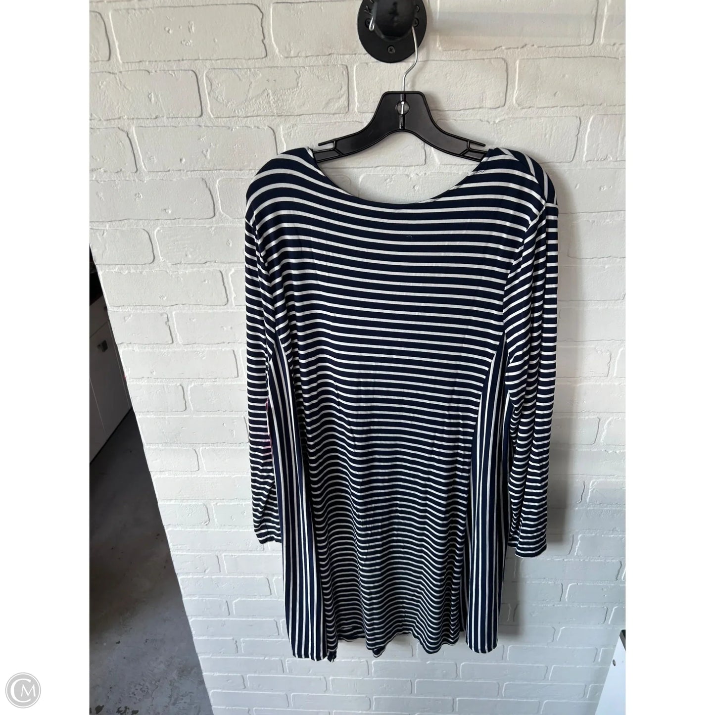 Dress Casual Short By Intro In Blue & White, Size: Xl